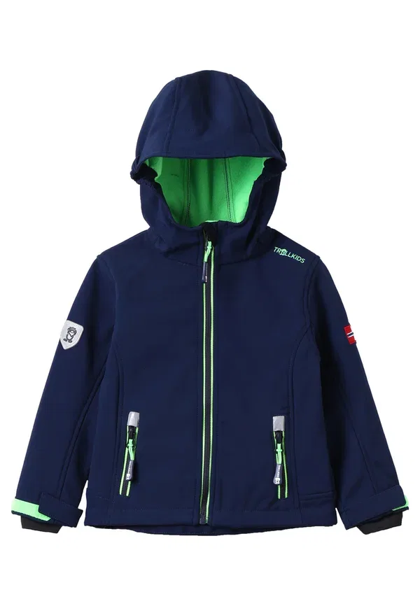 Детская куртка софтшелл Trollkids Trollfjord Jacket, темно-зеленый