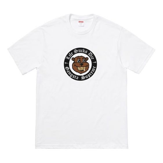 

Футболка Supreme FW18 Life Sucks Die Tee White Bear Round Neck Short Sleeve Unisex