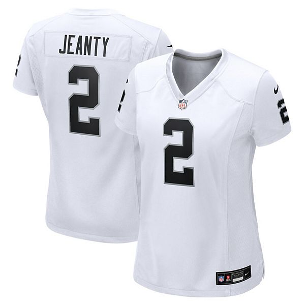 

Женская игровая футболка Ashton Jeanty Las Vegas Raiders белая Nike