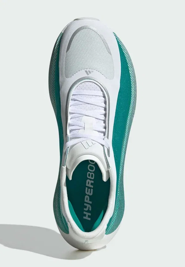 Кроссовки для бега по шоссе Hyperboost edge road running shoes Adidas Performance, облачно-белый, экипировочный зелёный металлик — фото 3