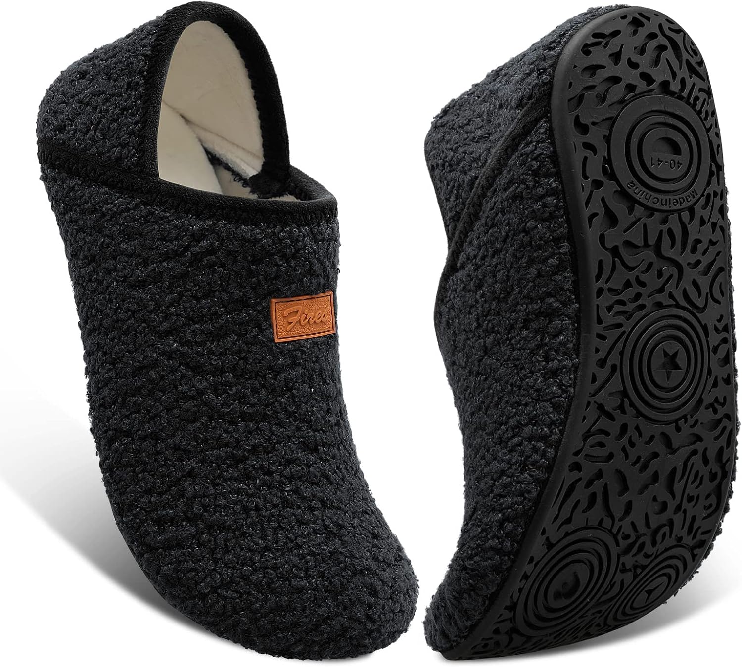 

Женские и мужские тапочки Fires с резиновой подошвой, мягкие и легкие, домашние носочные тапочки для носки дома, нескользящие для использования внутри и снаружи, черный