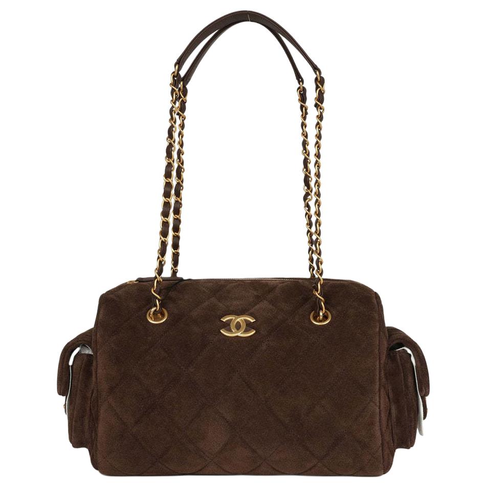 

CHANEL Кожаная сумка через плечо из коровьей кожи маленькая женская темно-коричневая