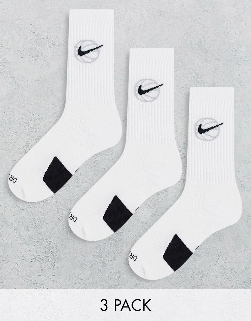 

Nike Basketball — Everyday — Комплект из 3 пар белых носков Nike