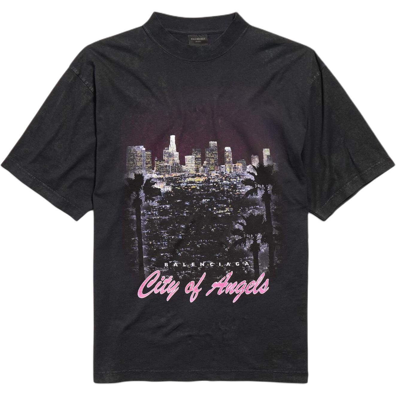 Футболка City Of Angels с эффектом потертости Balenciaga, черный — фото 3