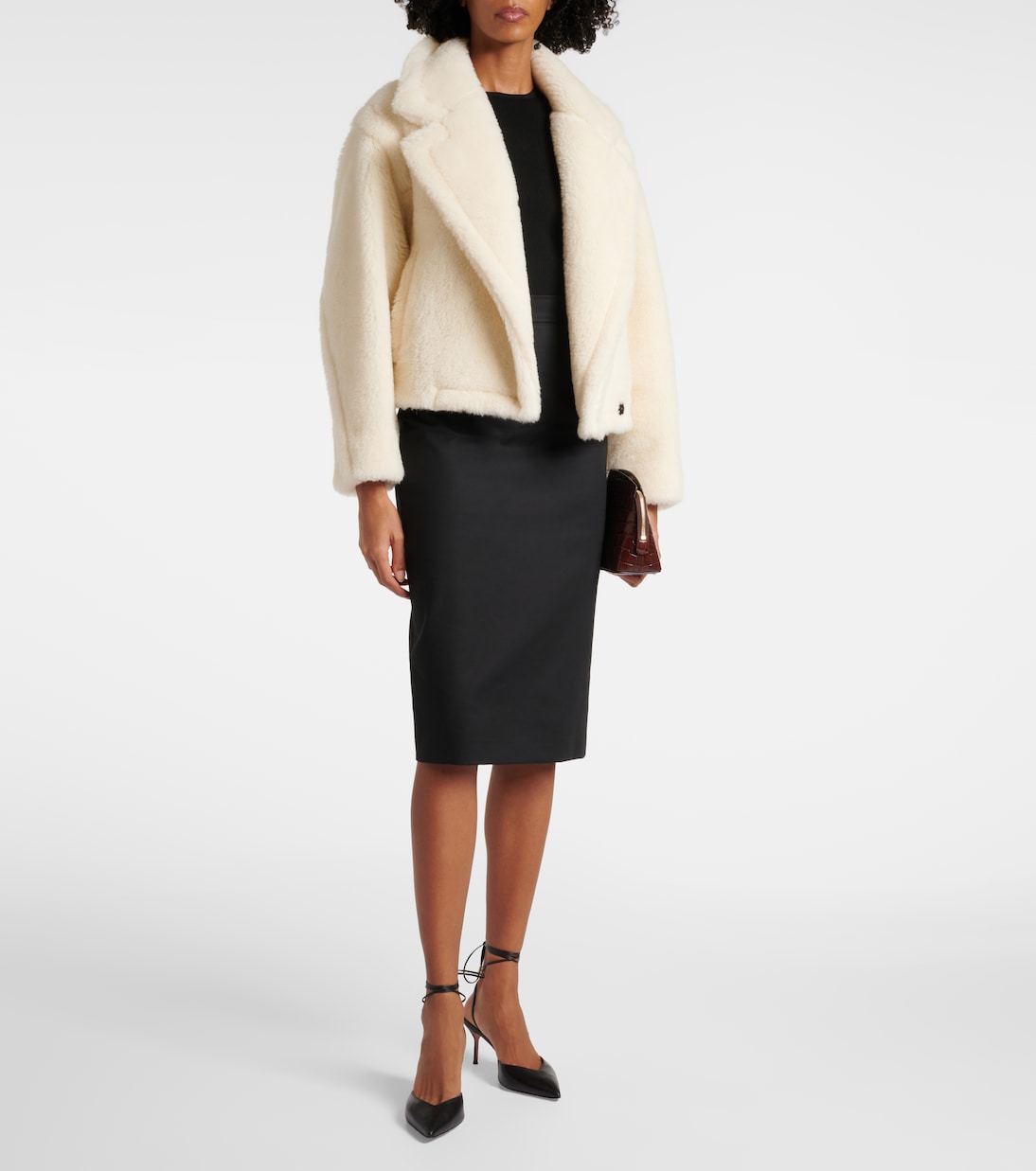 Пальто-тедди из альпаки, шерсти и шелка Oggeri Max Mara, Bianco — фото 2