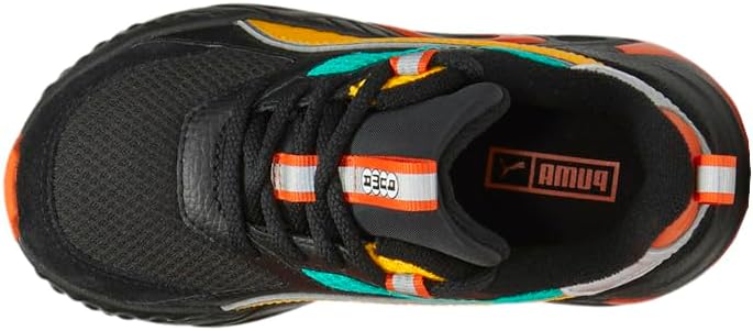 Детские кроссовки PUMA для мальчиков Rs-Trck с цветной шнуровкой- черные, синие — фото 4