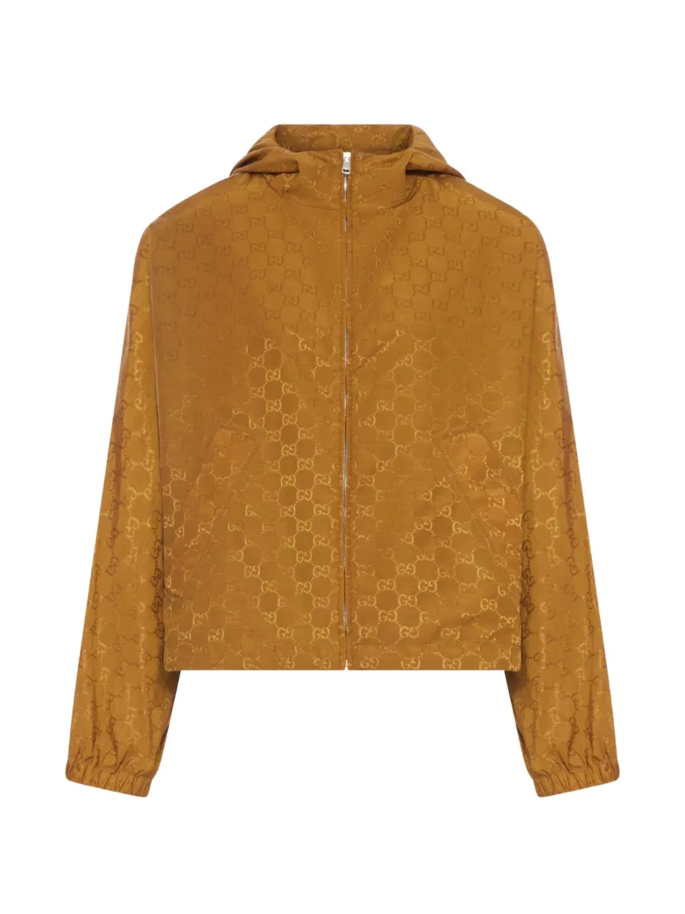 Куртка с капюшоном Gucci Gg-motif, несъемный капюшон, карамельный