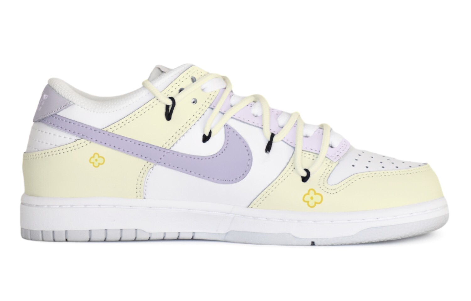 

Кроссовки Nike Dunk Skateboard Shoes Women's Low-Top White Yellow/Purple