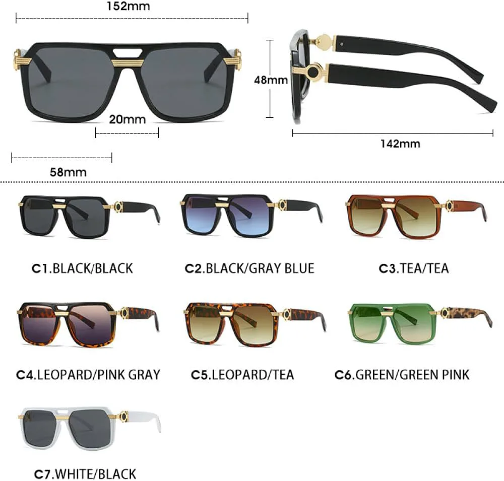 

Солнцезащитные очки MUTYNE в стиле ретро, ​​квадратные, женские, модные, роскошные, классические, трендовые, мужские, с плоской верхней частью, дорожные, C4