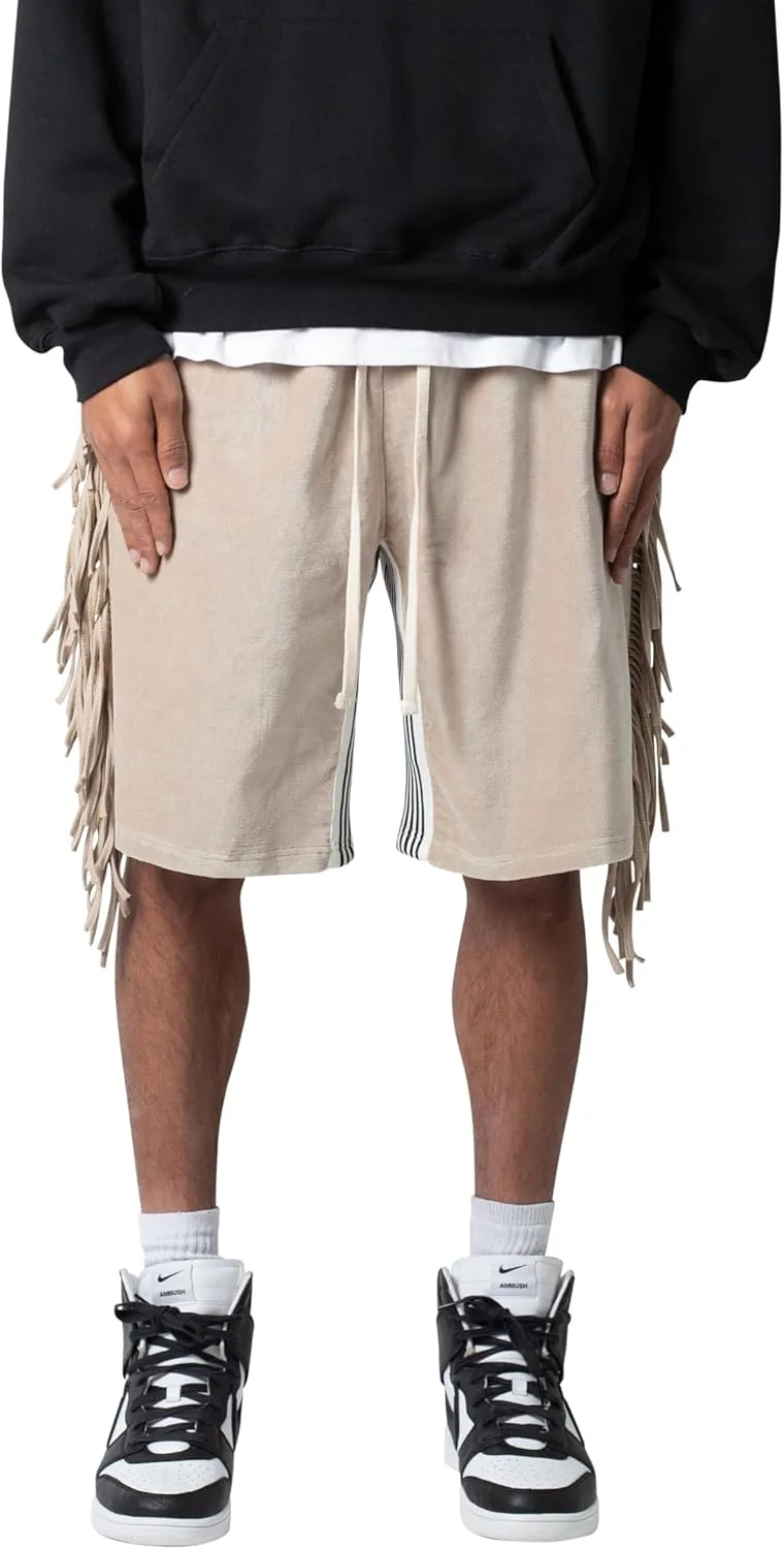 

Мужские бархатные шорты mnml с бахромой