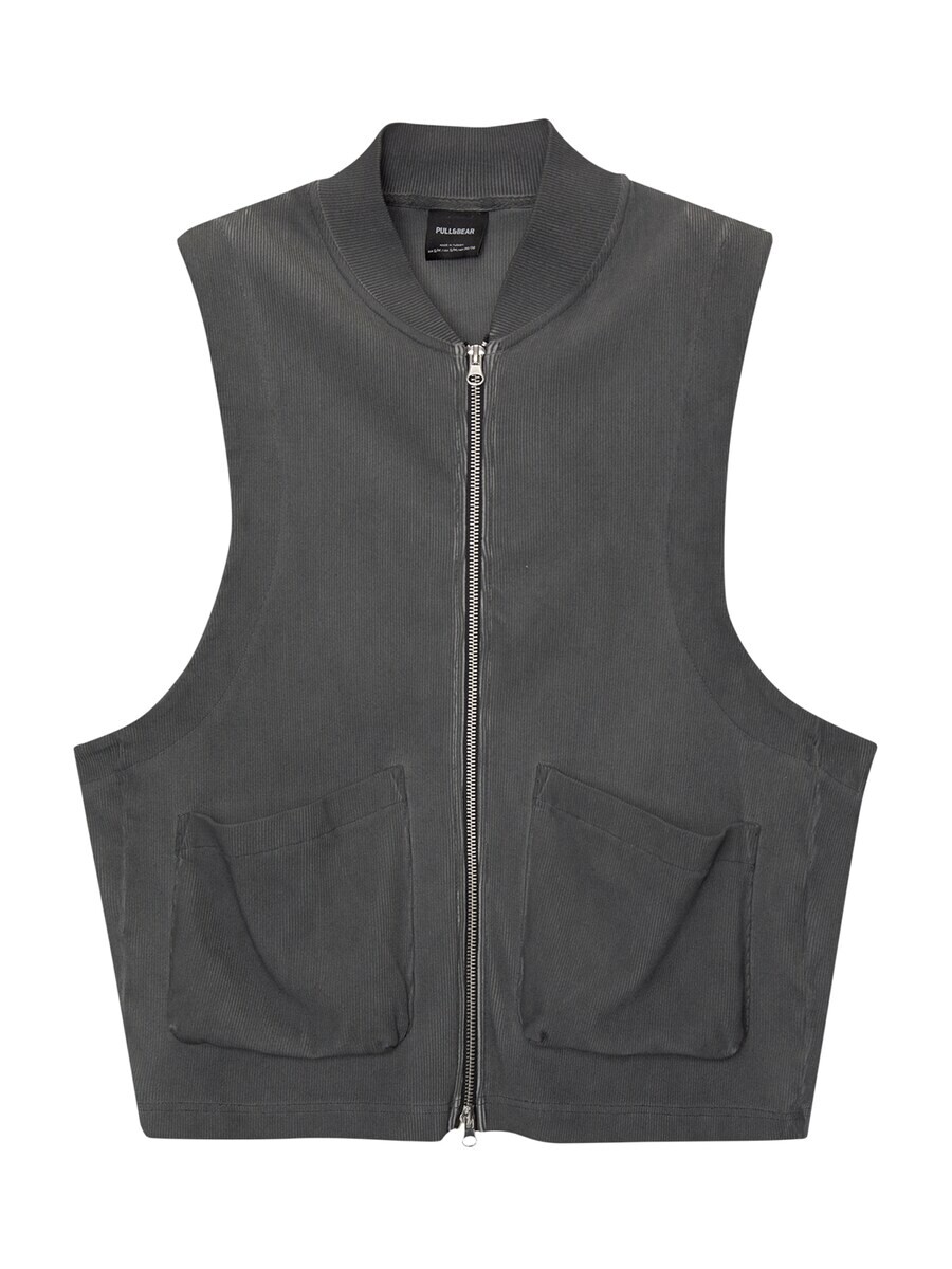 

Куртка на молнии Pull&Bear Zip-Up Hoodie, графитовый