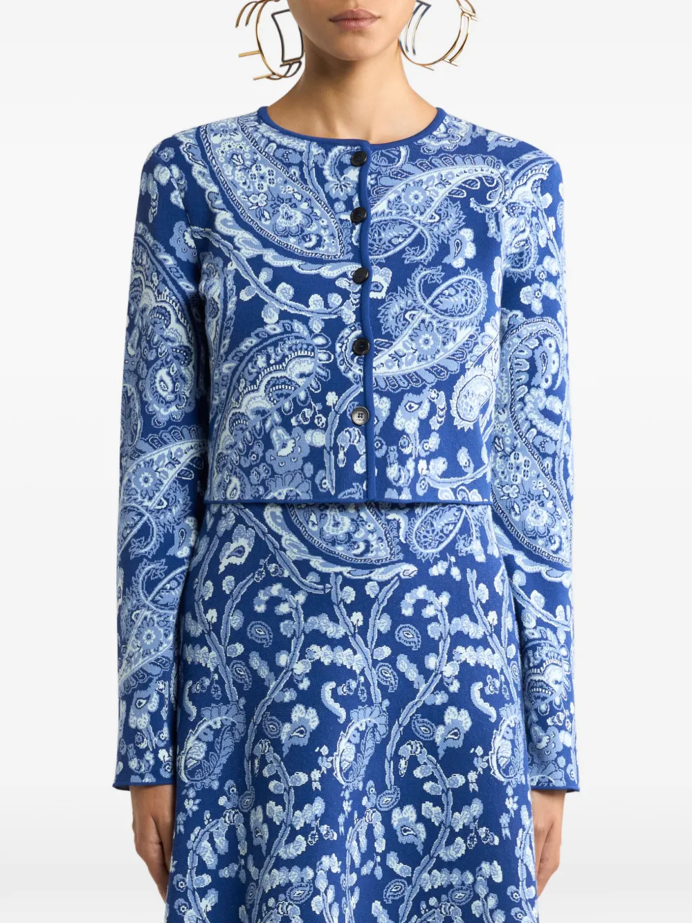 Жаккардовый кардиган с узором пейсли Etro, синий — фото 3