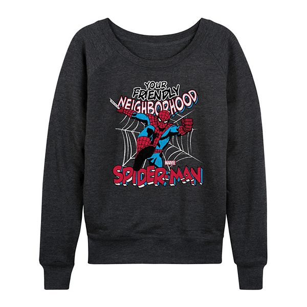 

Женская футболка с длинным рукавом spider-man french terry Marvel, Heather Charcoal