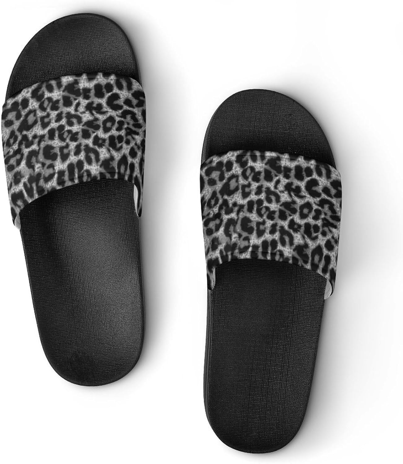 

Сланцы с леопардовым принтом GUPNWQXX для мужчин и женщин, домашние, противоскользящие, открытые, легкие пляжные шлепанцы на плоской подошве, черный