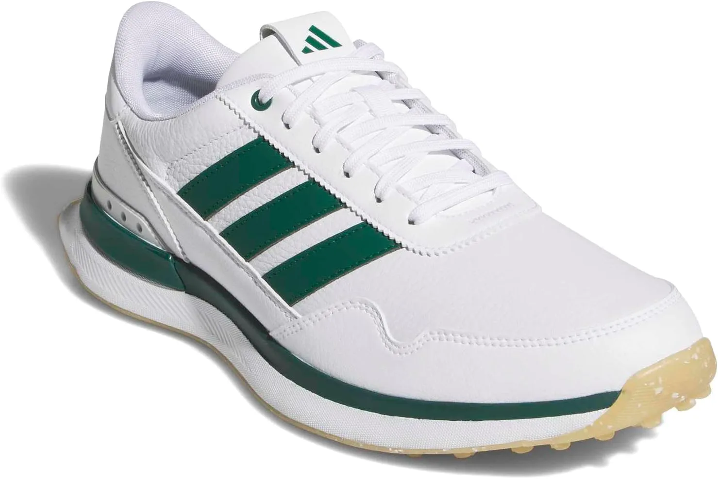 Мужские кожаные кроссовки Adidas S2g 26, белый/зеленый — фото 3