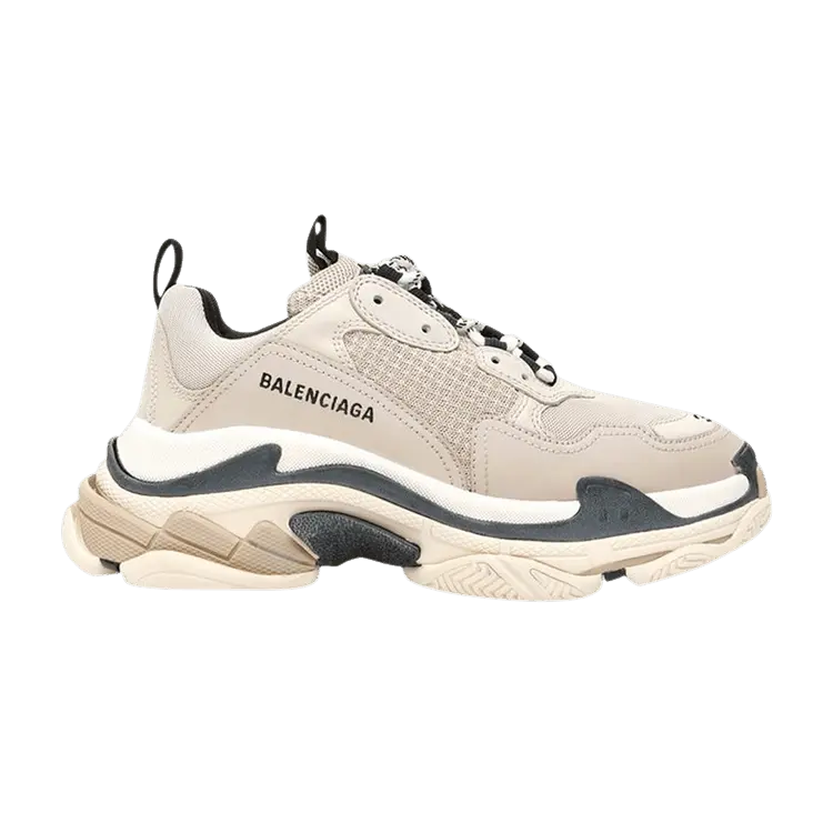 Кроссовки Balenciaga Wmns Triple S Trainer Beige Black, кремовый