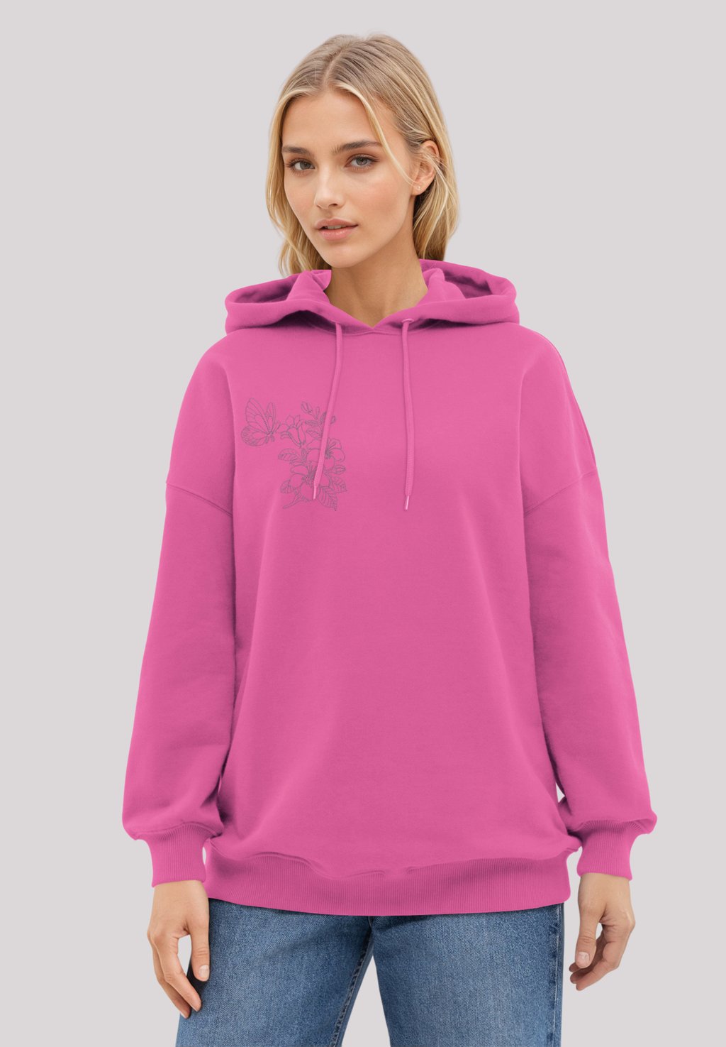 

Толстовка SCHMETTERLING BLUMEN BESTICKT F4NT4STIC, розовый