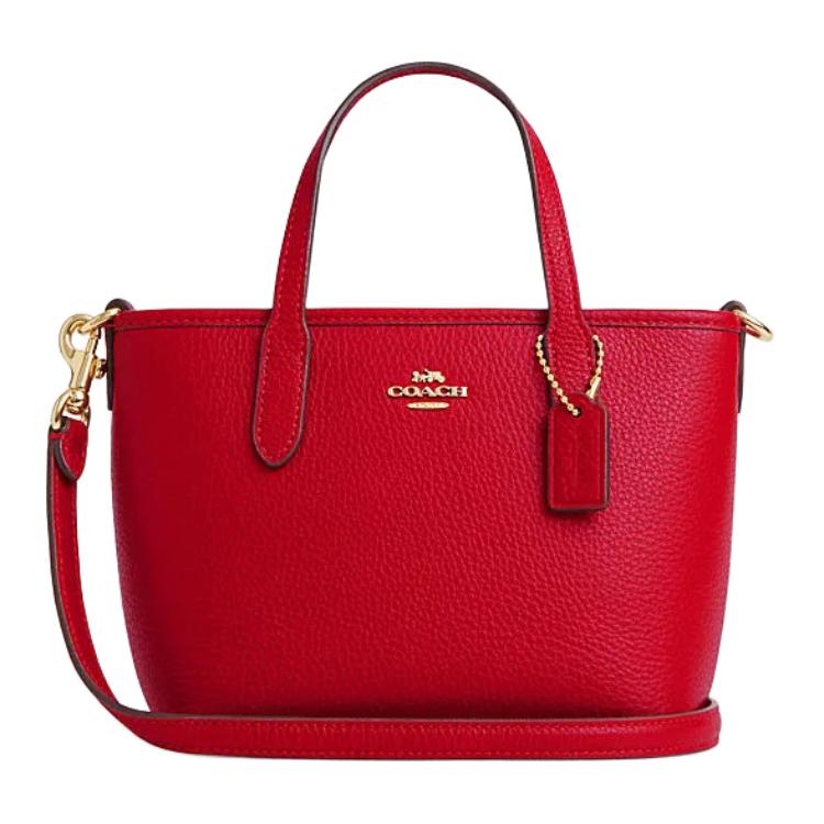 

COACH Сумка-шоппер из коровьей кожи, сумка-тоут, сумка через плечо, женская, мини, красная