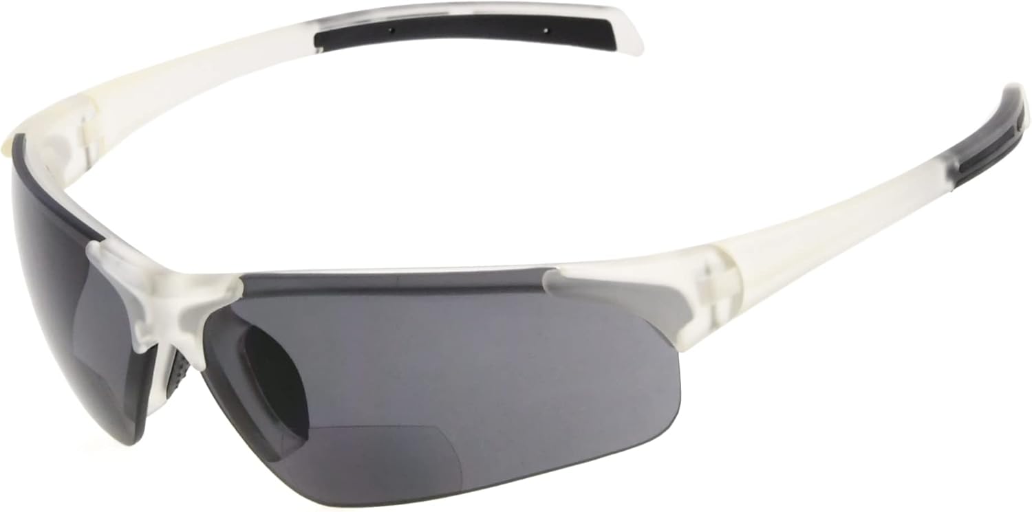 

Спортивные полуободковые бифокальные солнцезащитные очки Eyekepper TR90 из небьющегося материала, подходят для бейсбола, бега, рыбалки, вождения, гольфа, софтбола и пешего туризма, Clear/Grey Lens