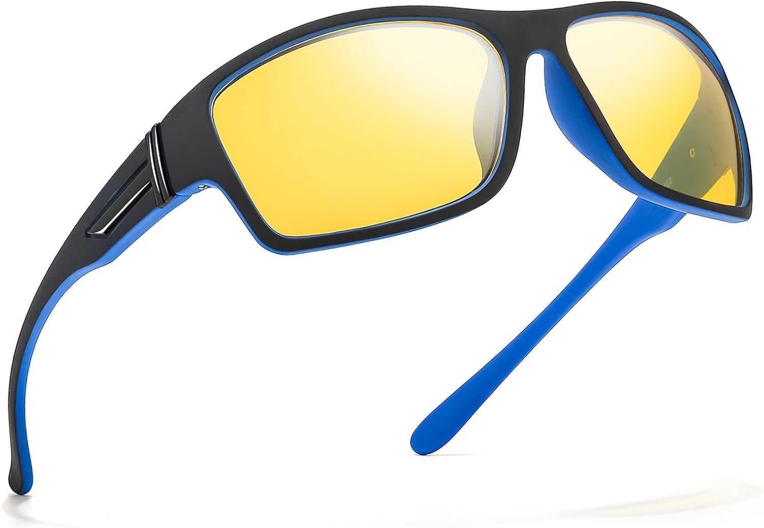 

Очки для вождения в ночное время FIMILU с зажимом для мужчин, поляризованные, уменьшают блики и улучшают зрение в темное время суток, металлическая оправа, C3 Blackblue Frame/Yellow Lens