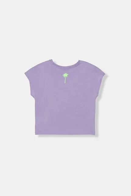 Футболка с коротким рукавом детская United Colors of Benetton, фиолетовый — фото 2