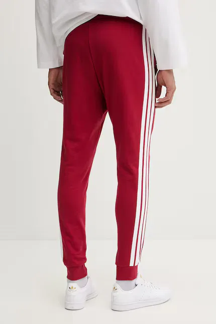 Спортивные штаны из тонкого трикотажа Adidas, красный — фото 3