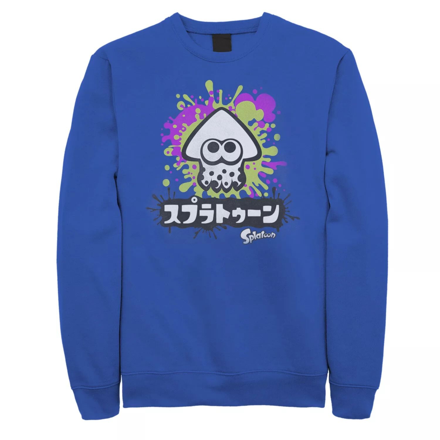 

Мужской флисовый пуловер с графическим рисунком Nintendo Splatoon Inkling Text Splatter Licensed Character