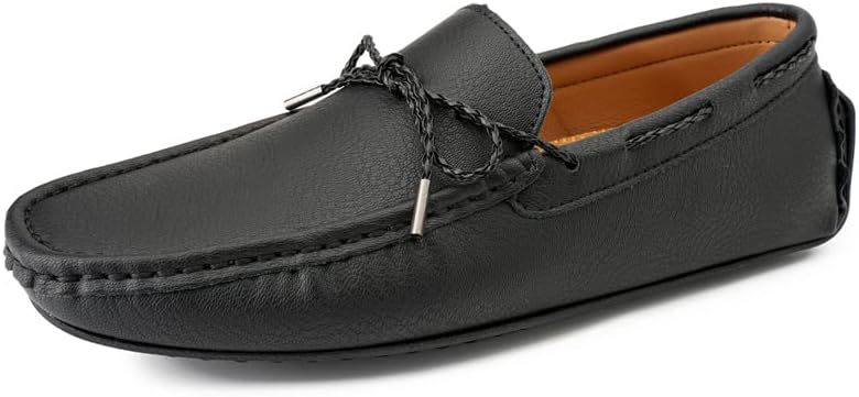 

Мужские лоферы - классические повседневные туфли на шнуровке, мокасины, с круглым носком, резиновой подошвой, верх из замши, ретро-стиль для всех сезонов Hhhchpm, черный