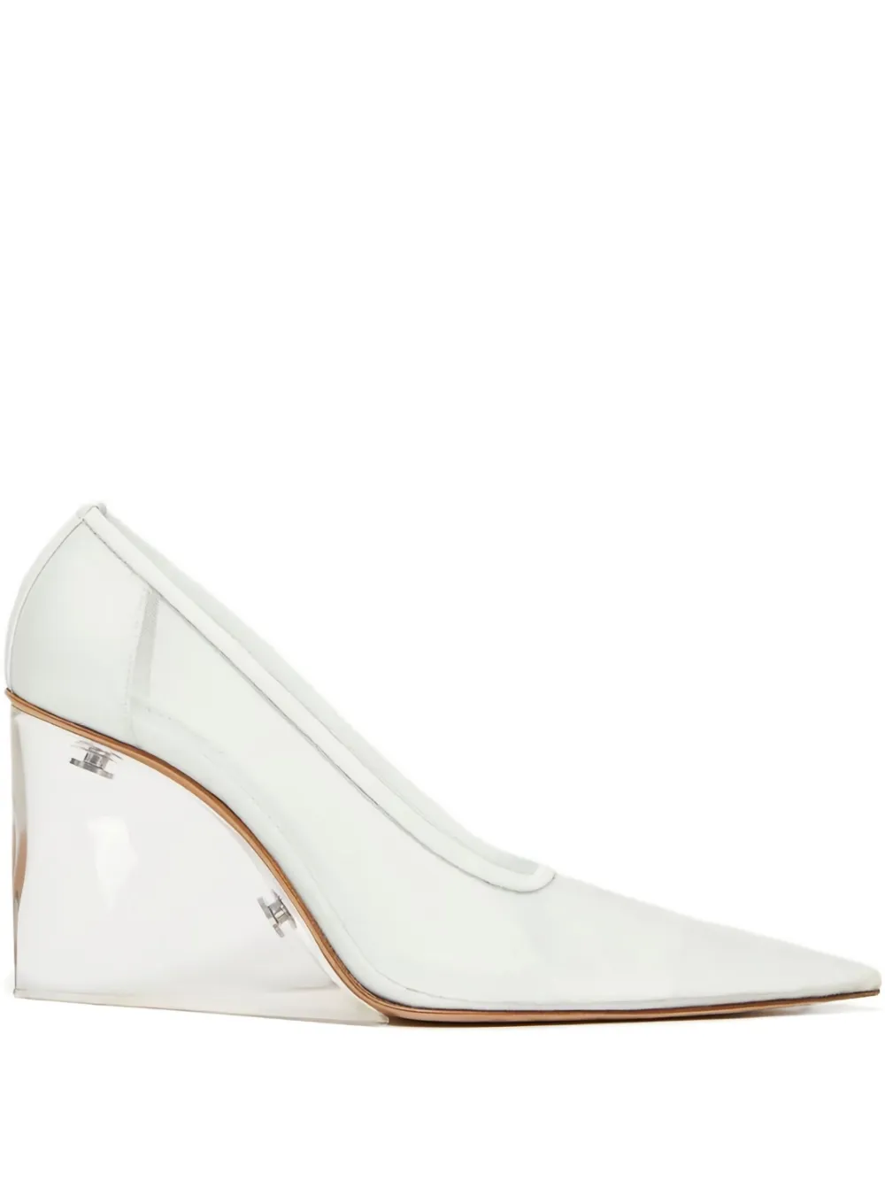 90-миллиметровые кожаные клиновидные туфли SPORTMAX, белый