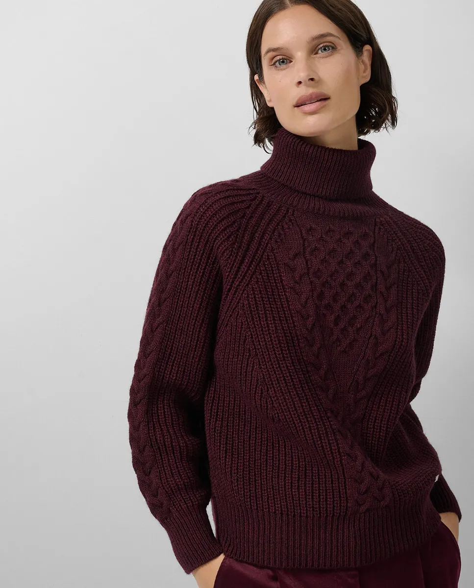

Женский свитер из толстой вязаной ткани Roberto Verino, гранатовый