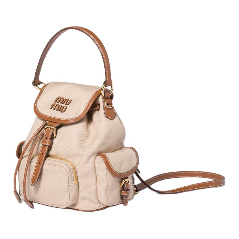 Рюкзак женский Miu Miu beige brandy канвас — фото 2