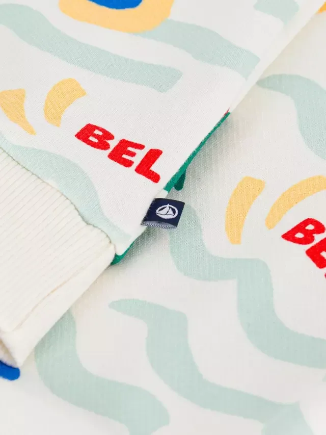 Детская толстовка с принтом пальм, белая/разноцветная Petit Bateau — фото 3