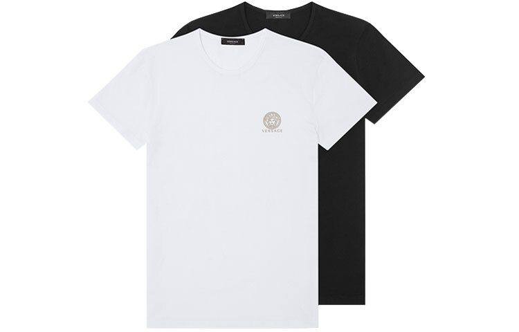 Комплект из двух футболок Versace с логотипом, Черный и черный — фото 2