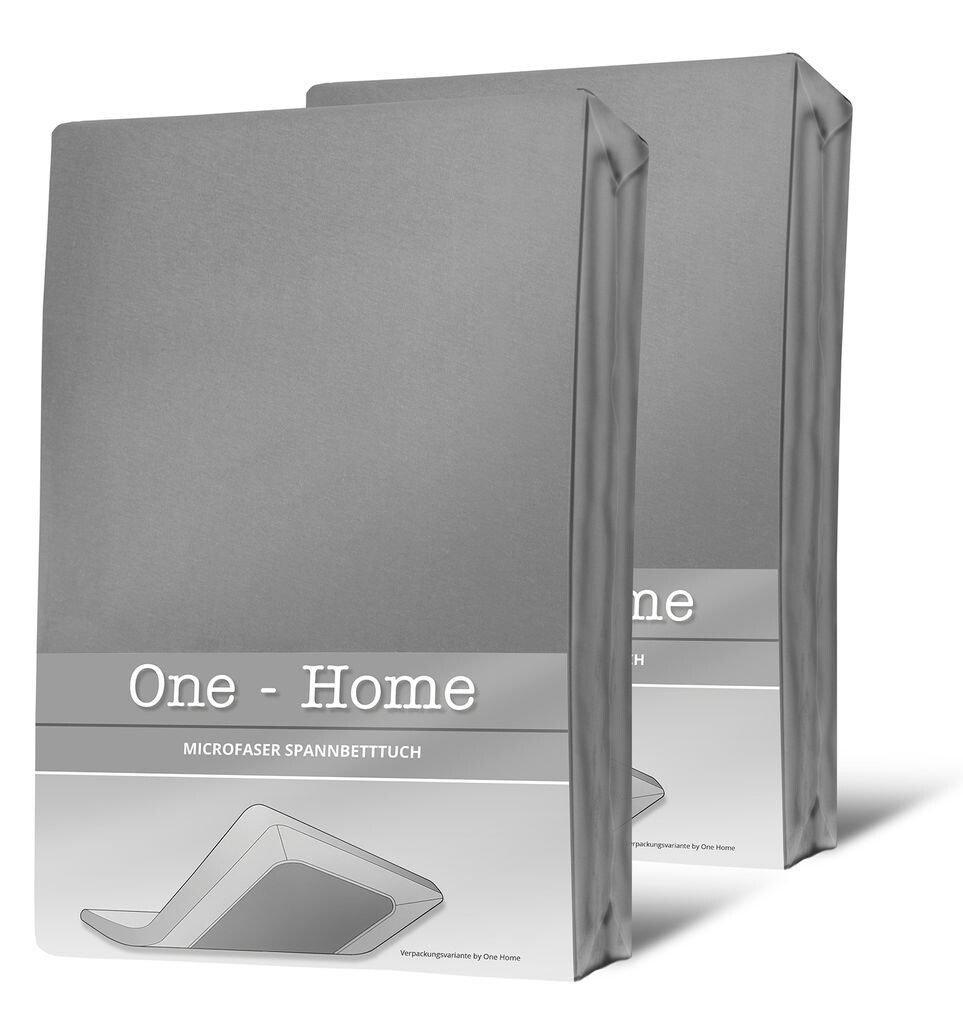

2 простыни серого цвета 140x200 см - комплект простыней из микрофибры 160x200 см One-Home, серый