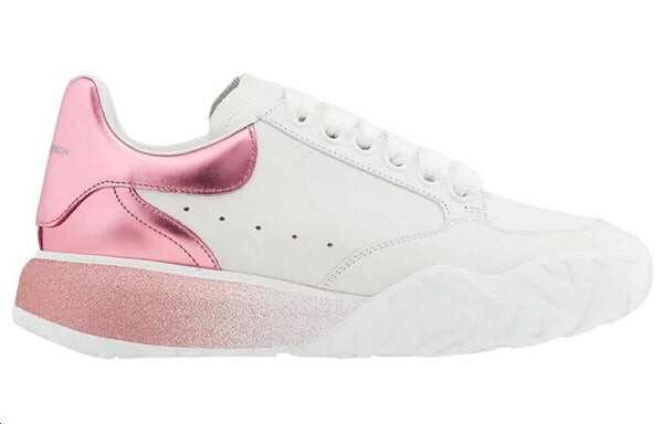 Кроссовки metallic court low-top sneakers 'white pink' Alexander Mcqueen, белый — фото 2