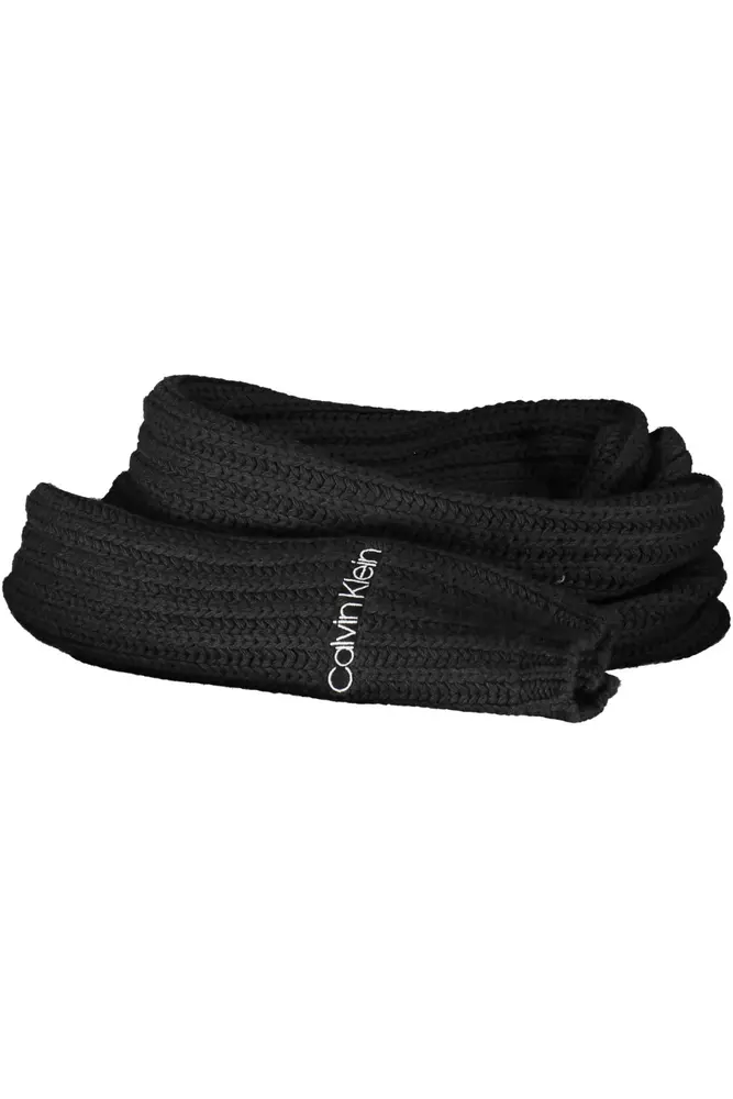

Черный хлопковый женский шарф Calvin Klein