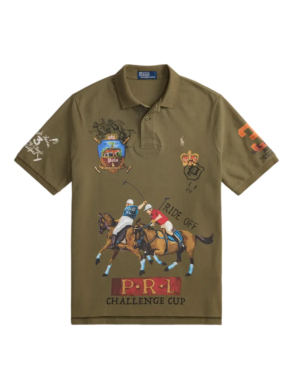 Рубашка-поло с коротким рукавом и графическим принтом Polo Ralph Lauren, зеленый