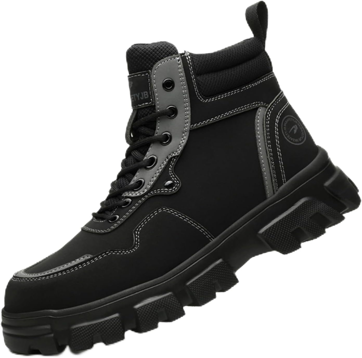 

Мужские ботинки KYOESCAI с металлическим носком, высокие промышленные строительные ботинки, противоскользящие, удобные и прочные, черный