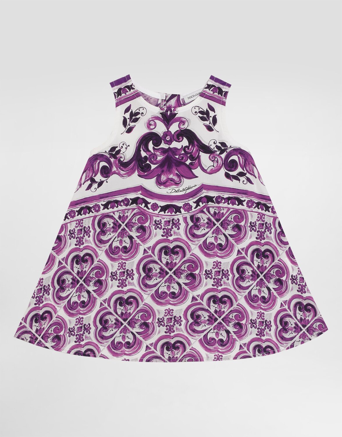 

Платье из хлопкового поплина без рукавов с принтом «Майолика» Dolce&Gabbana, мультиколор