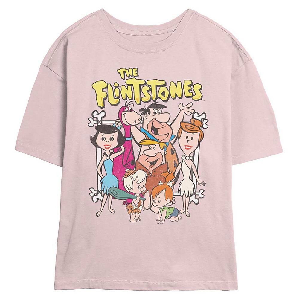 

Детская футболка с рисунком The Flintstones Big Family Skimmer Licensed Character, цвет Blush
