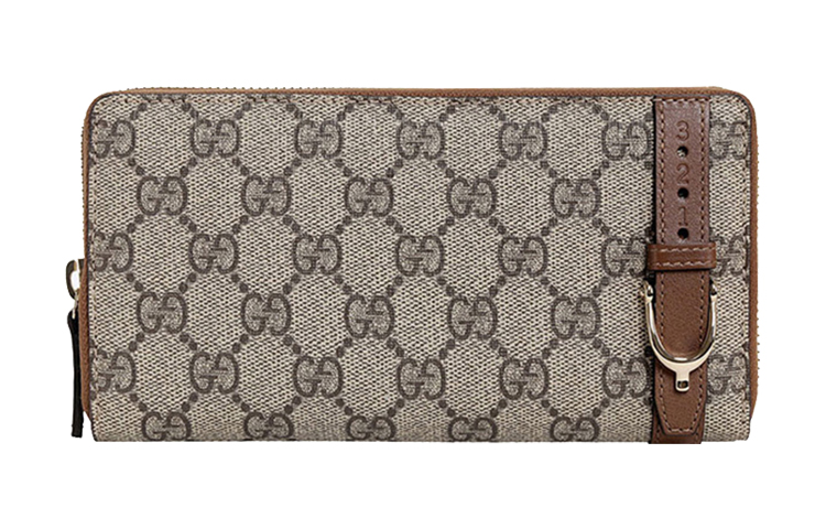 

GUCCI Холщовый с кожаным кошельком, обычный, унисекс, цвет эбеновое дерево/коричневый