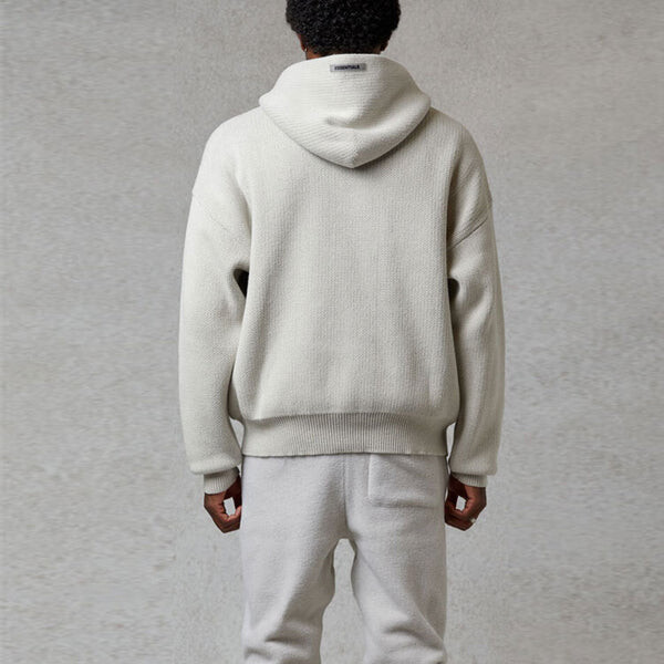 Толстовка fw20 knit logo hoodie 'oatmeal' Fear Of God Essentials, серый — фото 4