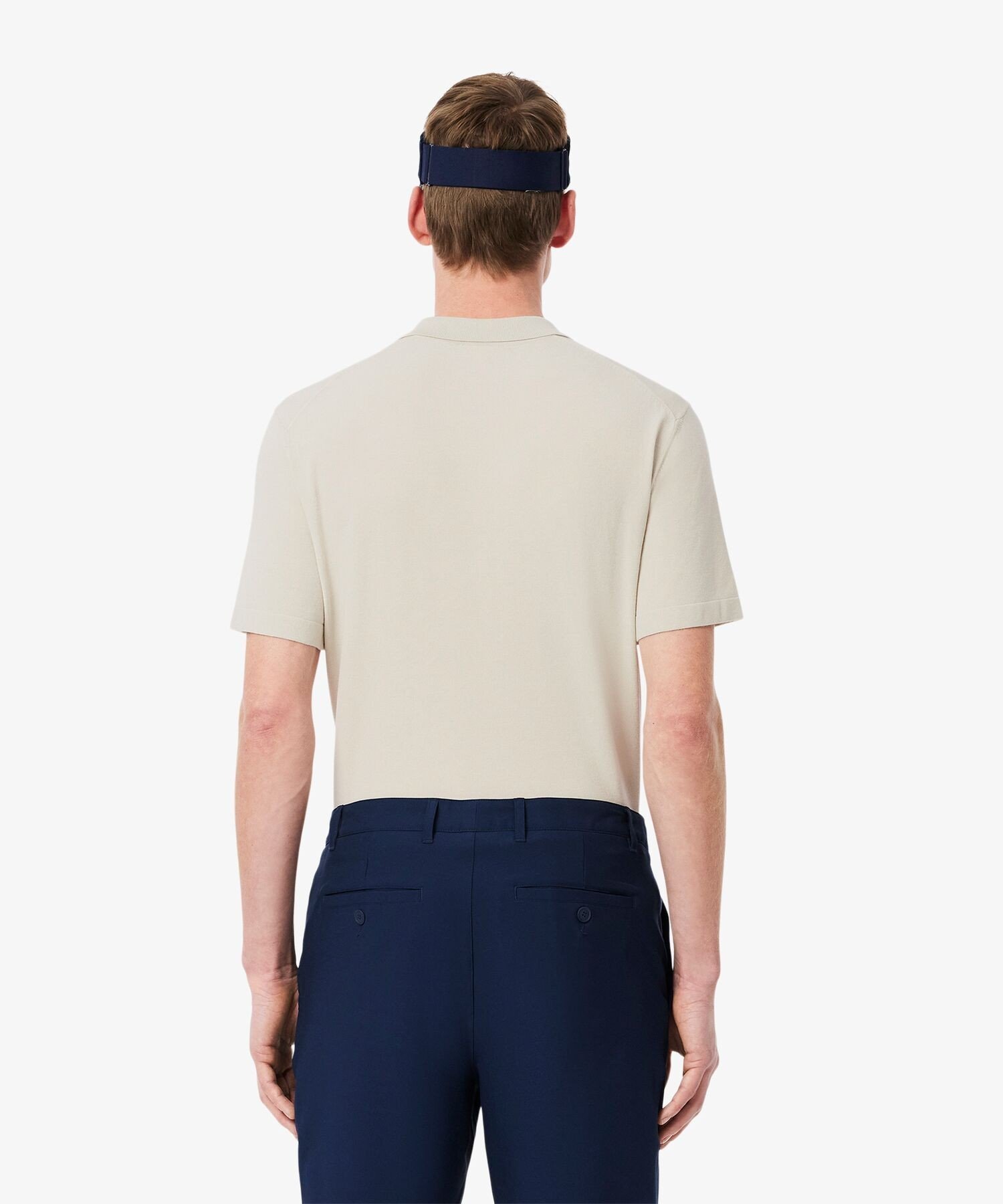 Рубашка-поло LACOSTE для гольфа, однотонная, слоновая кость — фото 2