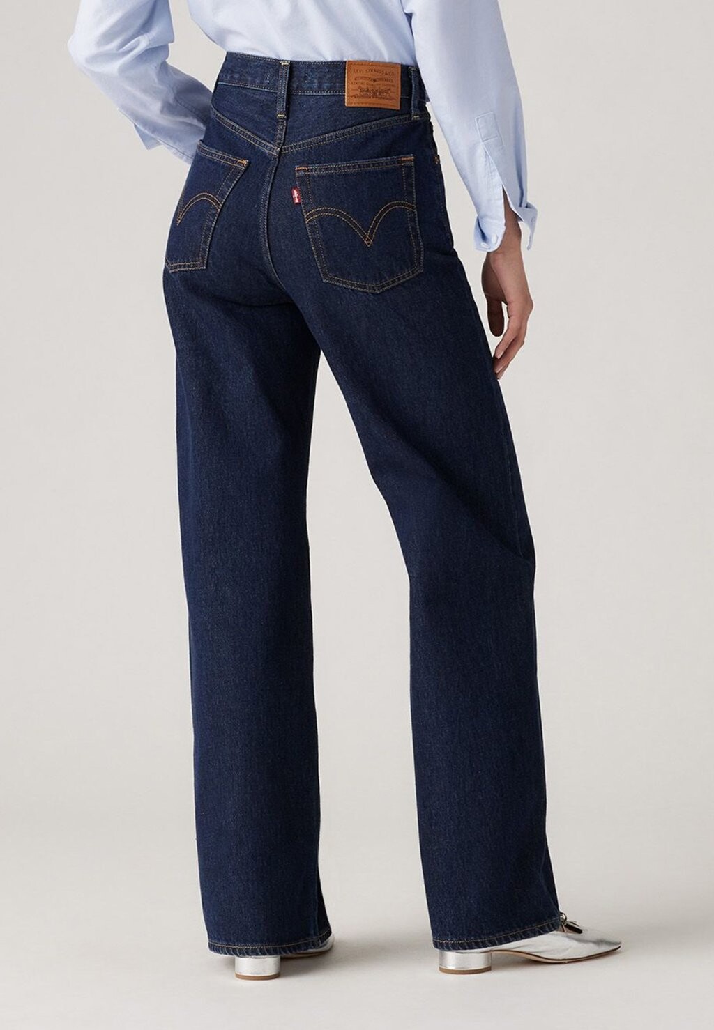 Женские джинсы  Levi's Ribcage Wide Leg Loose Fit , темно-синий — фото 3