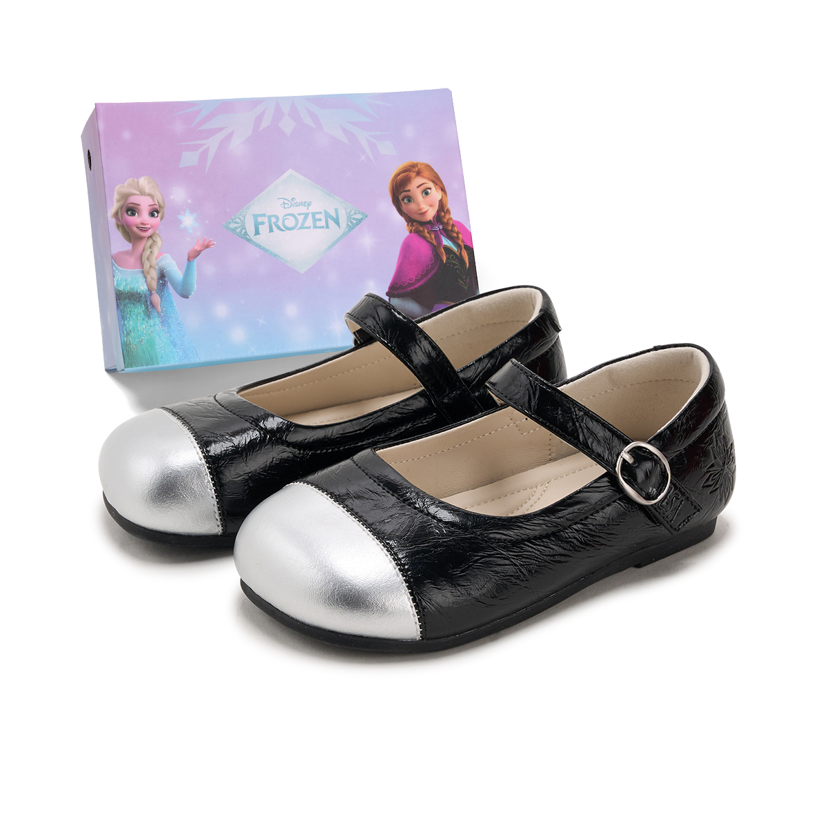 

Детские кожаные туфли серии Frozen Series с низким верхом, противоскользящие и износостойкие, для детей от 3 до 7 лет Disney, черный