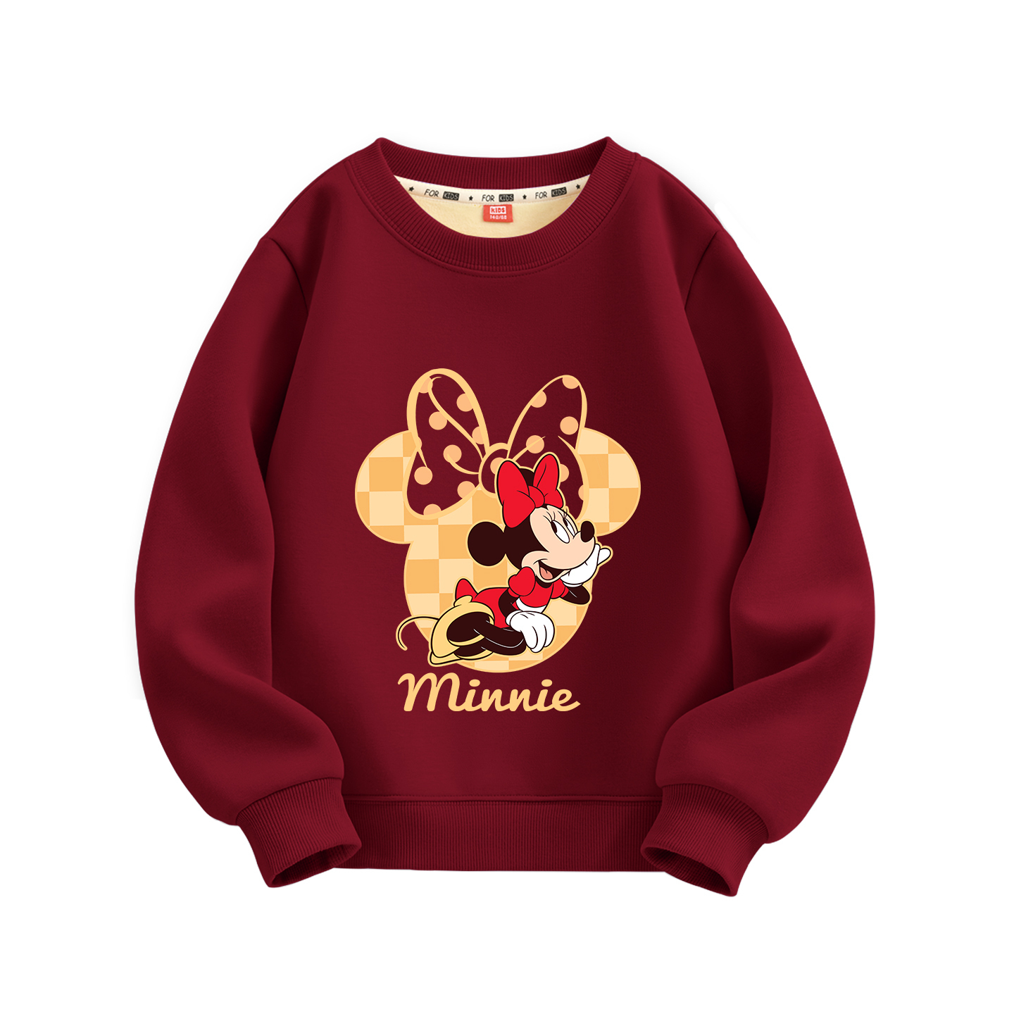 

Детский свитшот с круглым вырезом, утепленные и с флисовой подкладкой Disney, [thickened and fleece-lined]di lie fu бордовый