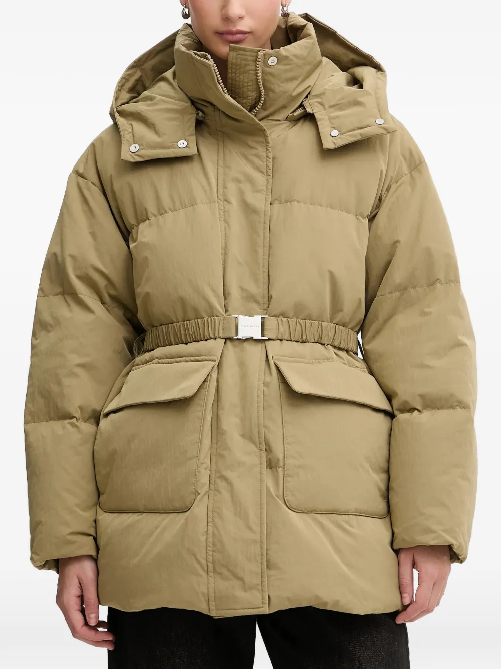 

Пальто с капюшоном и поясом Miss Sixty, зеленый