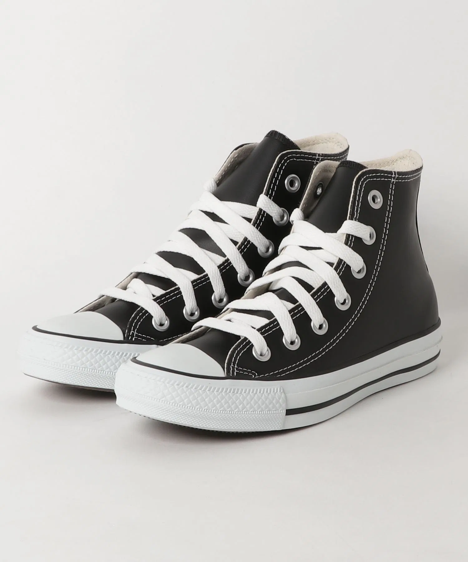 Унисекс кожаные высокие кеды Converse LEA ALL STAR HI чёрные — фото 2