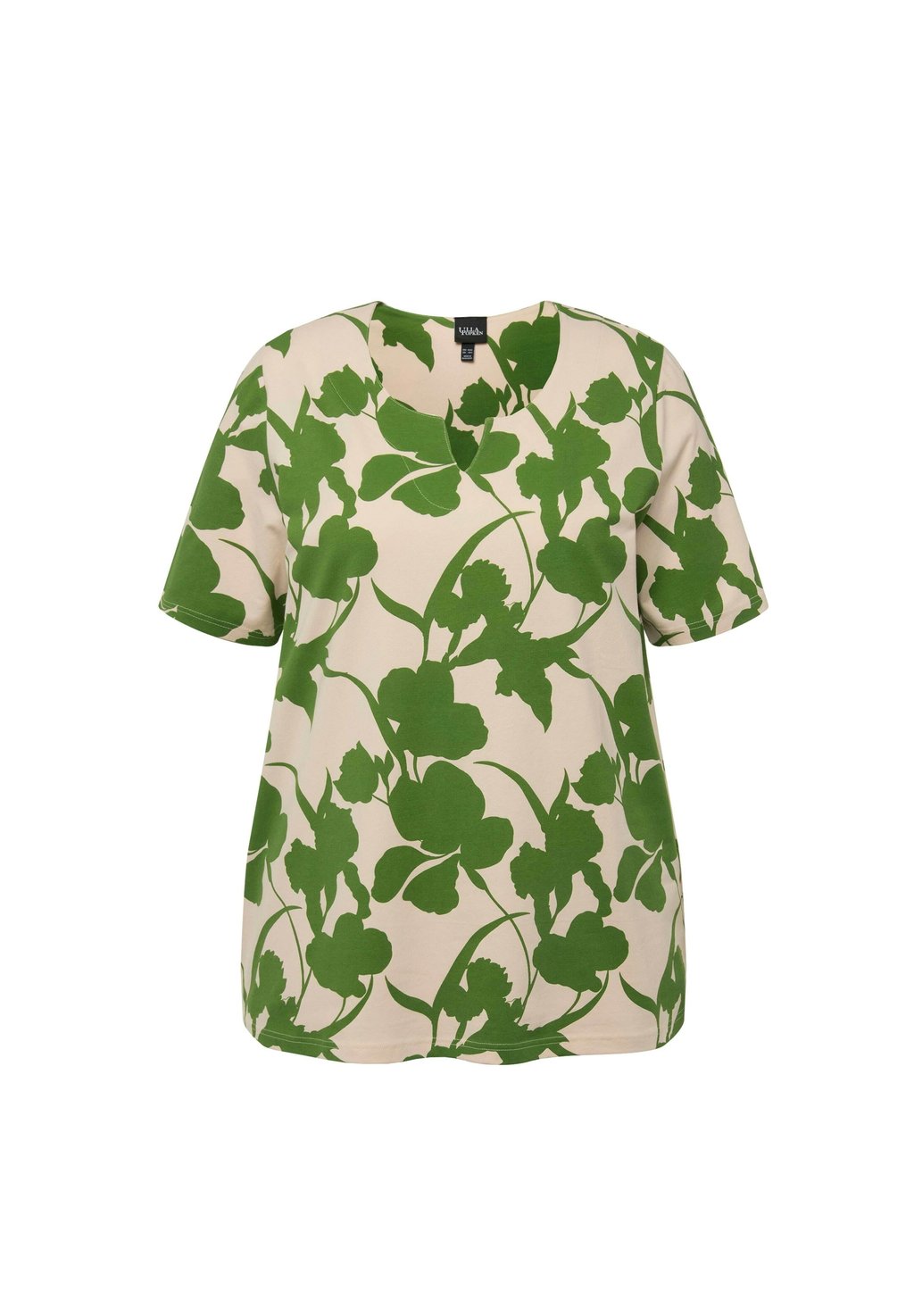 

Блуза BOTANICAL SHORT SLEEVE Ulla Popken, темно-зеленый