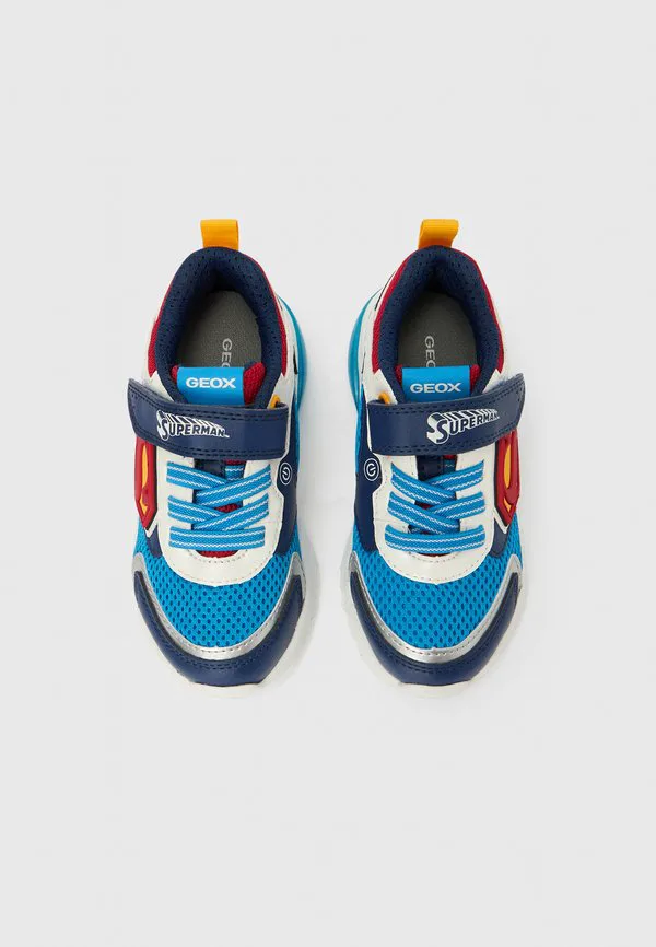 Кроссовки superman ciberdron для мальчиков Geox, Light Blue/Red — фото 4